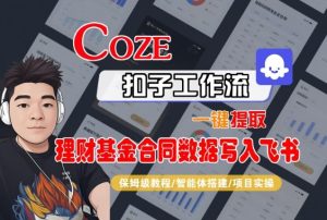 Coze扣子智能体工作流一键提取理财基金合同数据写入飞书，全流程保姆级教学-网赚资源网