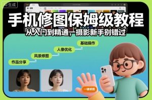 手机修图保姆级教程，从入门到精通，摄影新手别错过-网赚资源网