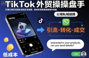TikTok外贸操盘手，打通公域引流到私域成交全链路，低成本获取高质量海外询盘-网赚资源网