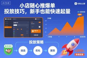 小店随心推爆单投放技巧,新手也能快速起量-网赚资源网