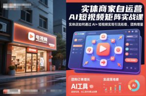 实体商家自运营AI短视频矩阵实战课,实体店如何通过AI+短视频实现引流拓客、团购增量-网赚资源网