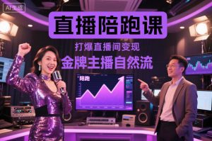 直播陪跑课，金牌主播自然流打爆直播间，复制高变现玩法-网赚资源网