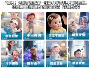 爆火！AI制作宝宝第一视角科学育儿小知识视频，短短两月获赞百万的流量密码（详细教学）-网赚资源网