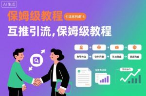 引流系列课15：互推引流，保姆级教程【文档】-网赚资源网