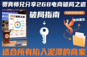 贾真师兄分享268电商破局之道-适合所有陷入泥潭的商家-网赚资源网