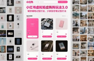 小红书虚拟矩阵玩法3.0，铺货铺笔记型打法，少款狂怼笔记型打法-网赚资源网