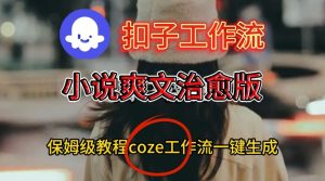 Coze扣子工作流一键生成小说爽文治愈版视频，保姆级搭建教程-网赚资源网
