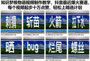 知识梦核物语视频制作教学，抖音最近爆火赛道，每个视频起步十万点赞，轻松上精选计划-网赚资源网