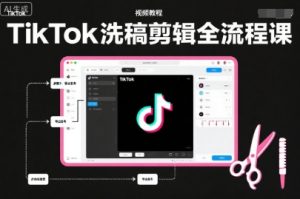 TikTok洗稿剪辑全流程课,PR洗稿剪辑全流程,TK洗稿运营课-网赚资源网