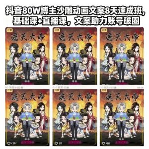 抖音80W博主沙雕动画文案8天速成班，基础课+直播课，文案助力账号破圈-网赚资源网