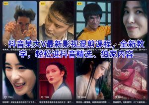 抖音某大V最新影视混剪课程，全新教学，轻松进抖音精选、独家内容-网赚资源网
