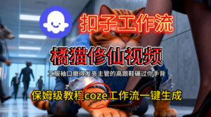 Coze扣子工作流一键生成橘猫修仙视频，保姆级搭建教程-网赚资源网
