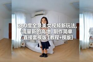 360度全景美女视频新玩法，流量新的高地，制作简单直接套模版【教程+模版】-网赚资源网