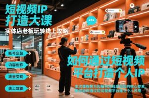 短视频ip打造大课，实体店老板玩转线上攻略-网赚资源网