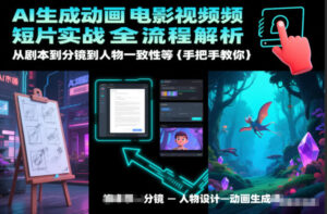 AI生成动画电影视频短片实战全流程解析，从剧本到分镜到人物一致性等手把手教你-网赚资源网