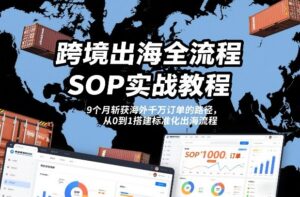 跨境出海全流程全盘托出SOP实战教程，9个月斩获海外千万订单的路径，从0到1搭建标准化出海流程-网赚资源网