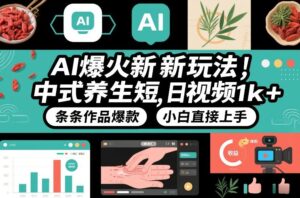 AI爆火新玩法，中式养生短视频，日收益1k+条条作品爆款，小白直接上手，附详细教程-网赚资源网