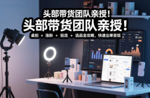头部带货团队亲授！专业短视频实拍带货课：桌拍+涨粉+投流+选品全攻略，快速出单变现，月入2w+-网赚资源网