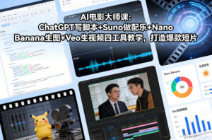 AI电影大师课：ChatGPT写脚本+Suno做配乐+Nano Banana生图+Veo生视频，打造爆款短片-网赚资源网