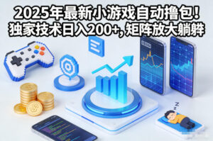 2025年最新小游戏自动撸包！独家技术日入2张+，矩阵放大躺賺【揭秘】-网赚资源网
