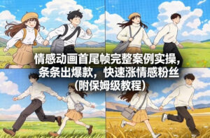 情感动画首尾帧完整案例实操，条条出爆款，快速涨情感粉丝（附保姆级教程）-网赚资源网