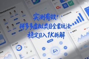 实测有效:拼多多虚拟类目全套玩法,矩阵化布局,稳定日入1K拆解【揭秘】-网赚资源网