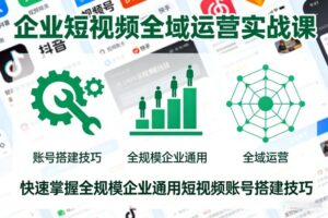 企业短视频全域运营实战课，快速掌握全规模企业通用短视频账号搭建技巧-网赚资源网