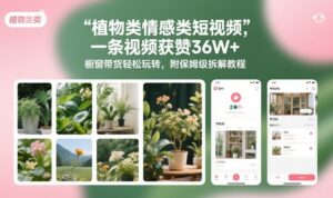 植物类情感类短视频,一条视频获赞36W+,橱窗带货轻松玩转,附保姆级拆解教程-网赚资源网
