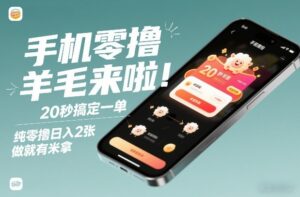手机零撸薅羊毛来啦！20秒搞定一单，纯零撸日入2张，做就有米拿【揭秘】-网赚资源网