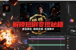 短剧拉新之原创燃剪精简剪辑实操课，解锁短剧变现秘籍-网赚资源网