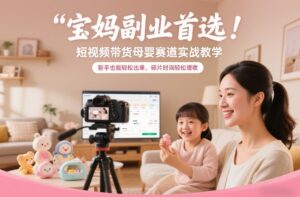 宝妈副业首选！短视频带货母婴赛道实战教学，新手也能轻松出单，碎片时间轻松增收-网赚资源网