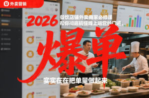 2026餐饮店铺外卖商家必修课，帮你彻底搞懂线上运营的门道，实实在在把单量做起来-网赚资源网