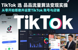 TikTok选品流量算法变现实操，从零开始搭建并运营TikTok账号与店铺-网赚资源网