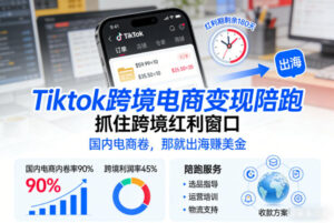 Tiktok跨境电商变现陪跑，抓住跨境红利窗口，国内电商卷，那就出海賺美金-网赚资源网