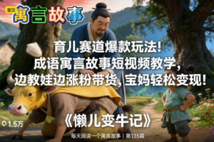 育儿赛道爆款玩法!成语寓言故事短视频教学,边教娃边涨粉带货,宝妈轻松变现!-网赚资源网