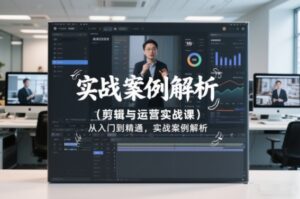 剪辑与运营实战课，从入门到精通，实战案例解析（更新2026）-网赚资源网