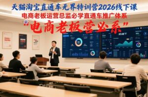 天猫淘宝直通车无界特训营2026线下课，电商老板运营总监必学直通车推广体系-网赚资源网