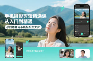 手机摄影剪辑精选课，从入门到精通，小白也能用手机轻松拍大片-网赚资源网