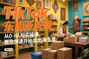 TikTok东南亚跨境从0-1认知实操课，教你快速开始出海生意-网赚资源网