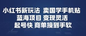小红书新玩法，卖国学手机贴，蓝海项目，变现灵活，起号快，商单接到手软-网赚资源网