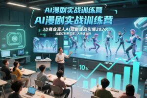 AI漫剧实战训练营，3D商业真人AI短剧漫剧引爆2026，流量红利期已至，入场正当时-网赚资源网