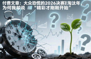 付费文章：大众恐慌的2026决赛淘汰年，为何我却说“精彩才刚刚开始”？-网赚资源网