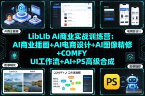 LibLIb AI商业实战训练营：AI商业插画+AI电商设计+AI图像精修+COMFY UI工作流+AI+PS高级合成-网赚资源网