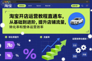 淘宝开店运营教程直通车，从基础到进阶，提升店铺流量，转化率和整体运营效率（更新26年1月）-网赚资源网