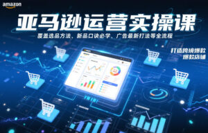 亚马逊运营实操课，覆盖选品方法、新品口诀必学、广告最新打法等全流程，打造跨境爆款店铺-网赚资源网