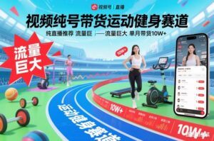 视频号带货运动健身赛道，纯直播推荐，流量巨大，单月带货10W+-网赚资源网