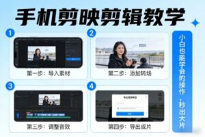 手机剪映剪辑教学，小白也能学会的操作，秒出大片-网赚资源网