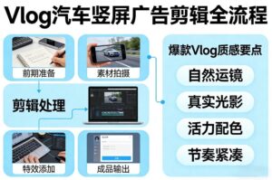 Vlog感觉汽车竖屏广告剪辑脚本全流程，拿捏爆款Vlog质感-网赚资源网