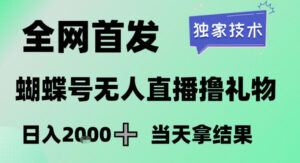 2026最新蝴蝶号无人直播掘金,独家技术,全网首发小白做了一个月收益3W,长期稳定可做【揭秘】-网赚资源网