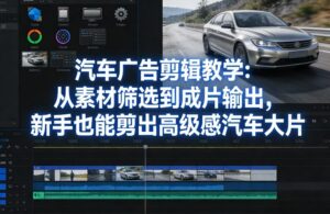 汽车广告剪辑教学：从素材筛选到成片输出，新手也能剪出高级感汽车大片-网赚资源网